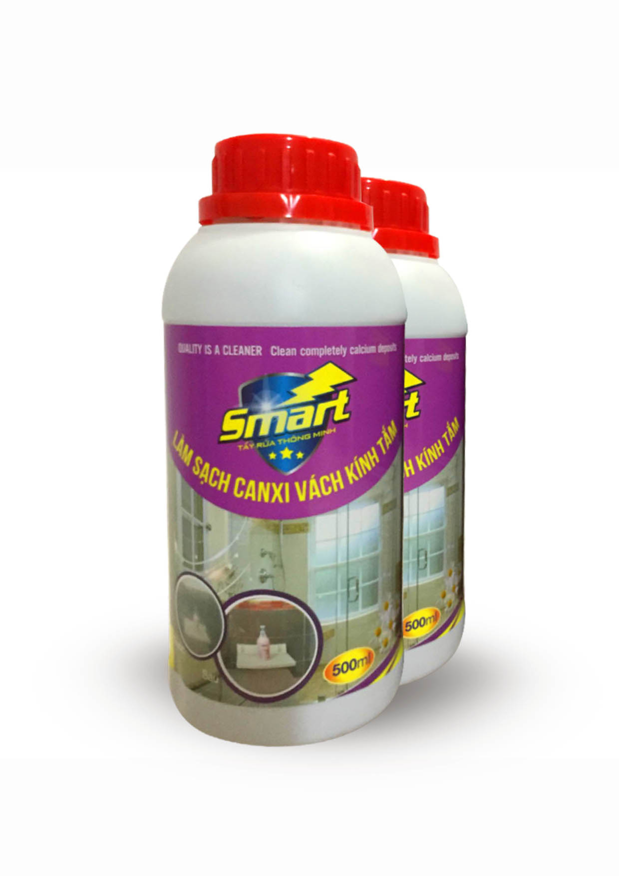 tẩy cặn canxi trên kính
